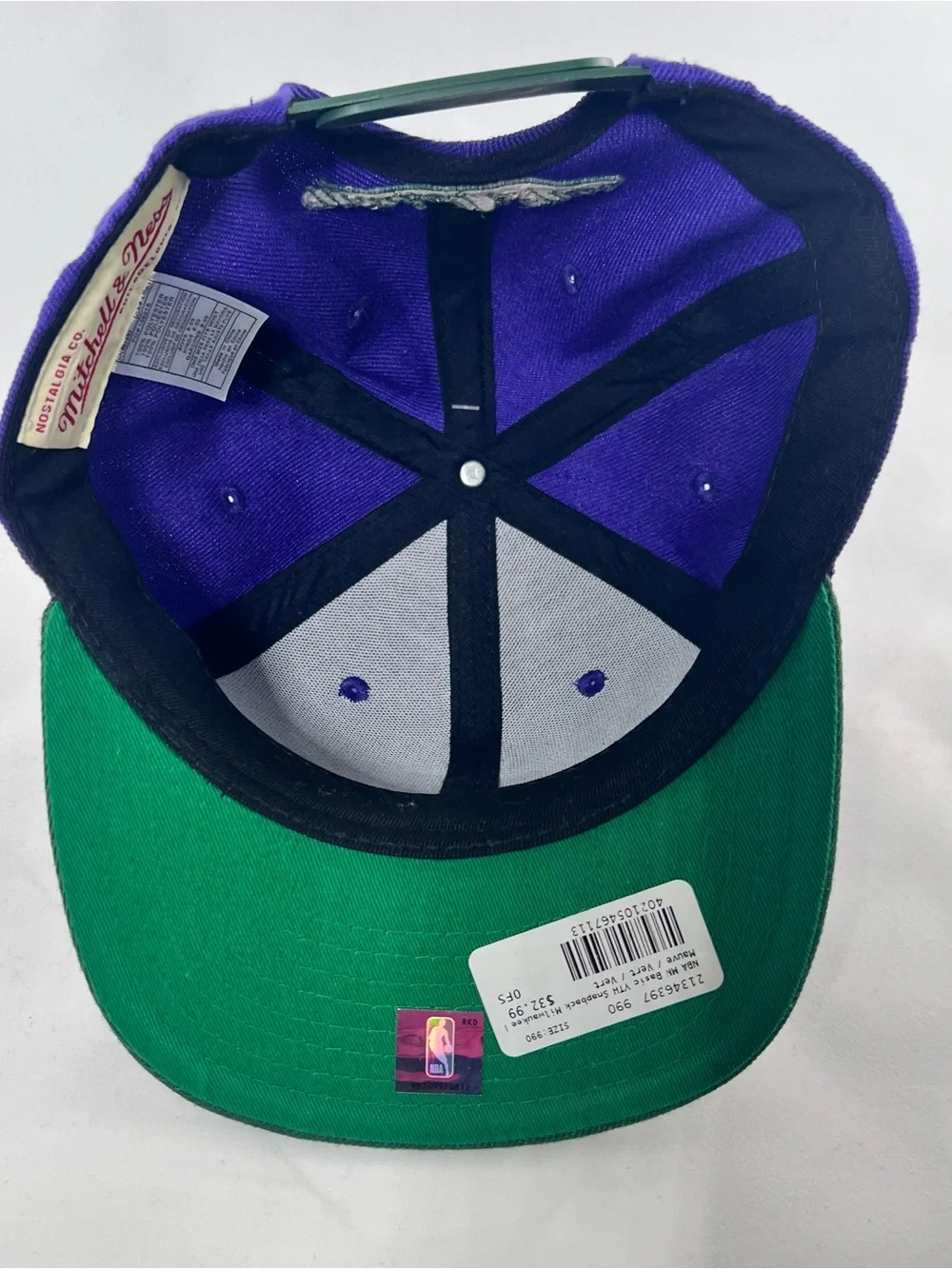 Mitchell & Ness Purple and Green Snapback Hat